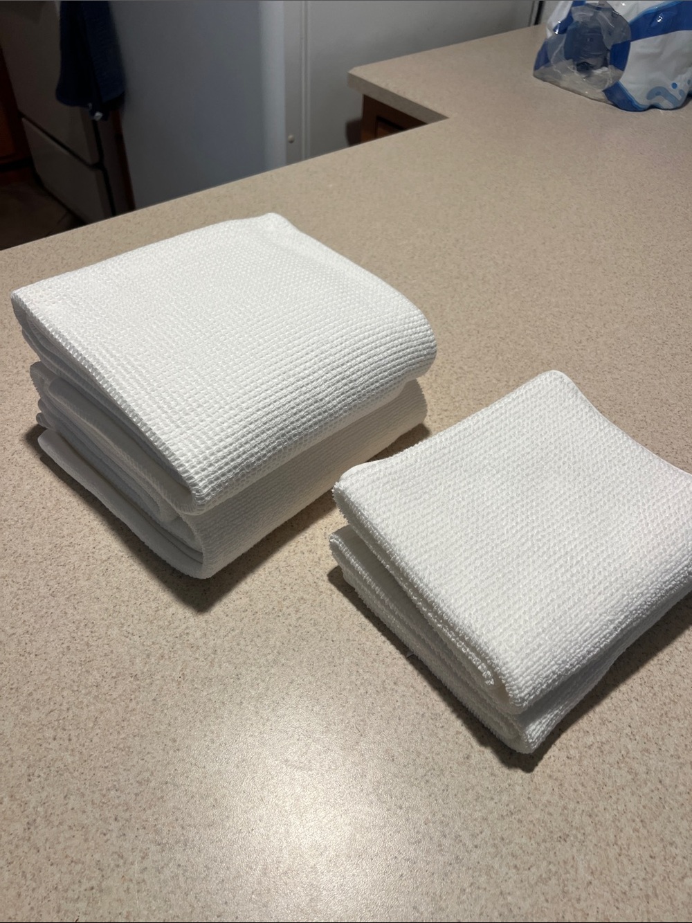 Quince White Waffle Weave Bath Towel with Hand Towel Set of 4
